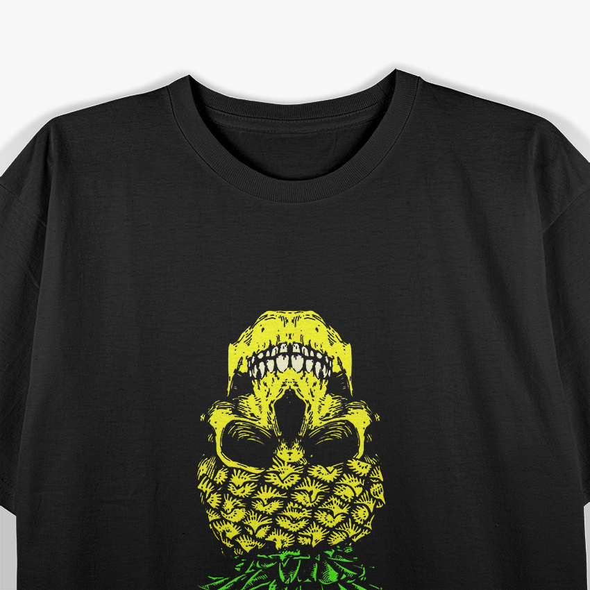 Retro Upside Down Pineapple Skull T-Shirt