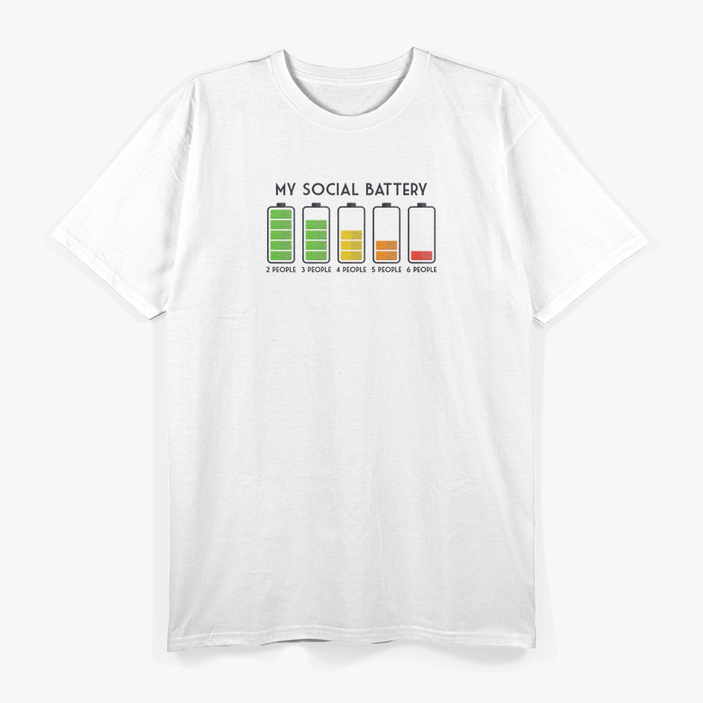 My Social Battery Low Funny Introvert Humor Recharge Mode T-Shirt