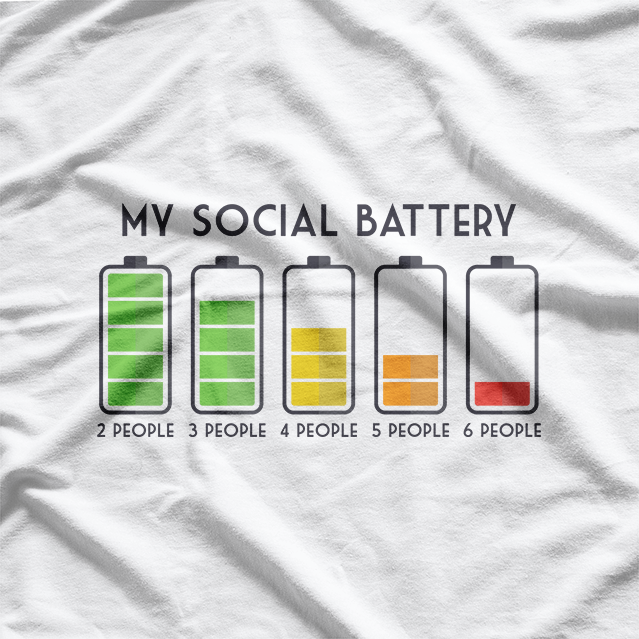 My Social Battery Low Funny Introvert Humor Recharge Mode T-Shirt