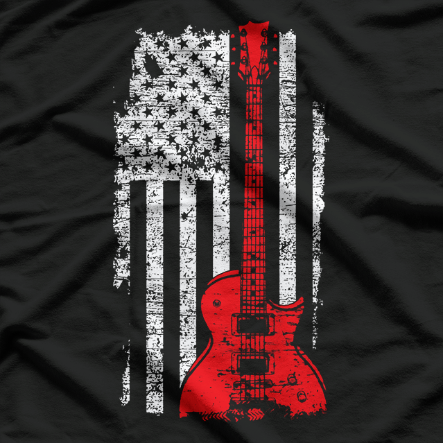 America Guitarist - Rocking the USA Flag T-Shirt