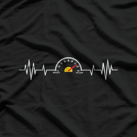 Car Speedometer Auto Mechanic Guys Heartbeat T-Shirt