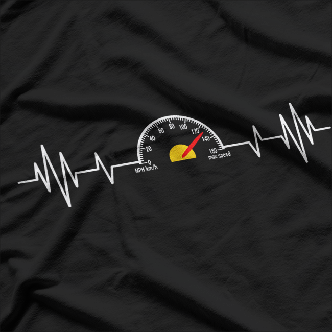 Car Speedometer Auto Mechanic Guys Heartbeat T-Shirt