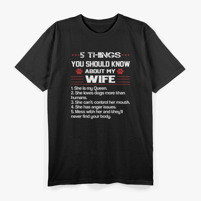 5 Things You Should Know About My Wife Funny Dog Paw Cute T-Shirt