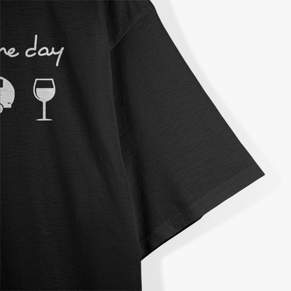 Plan For The Day Coffee Camping Wine T-Shirt