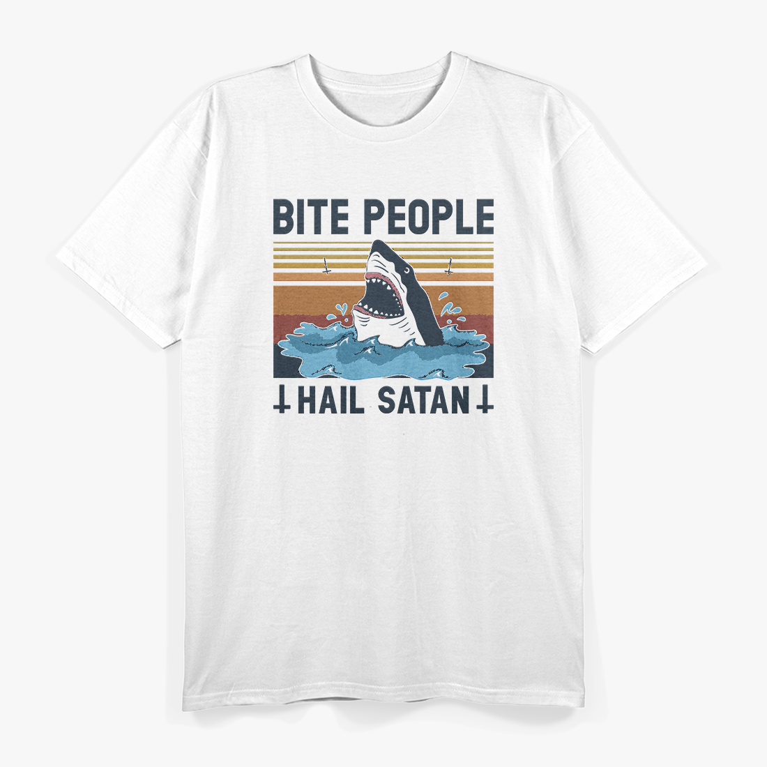 Bite People, Hail Satan: Shark Edition T-Shirt