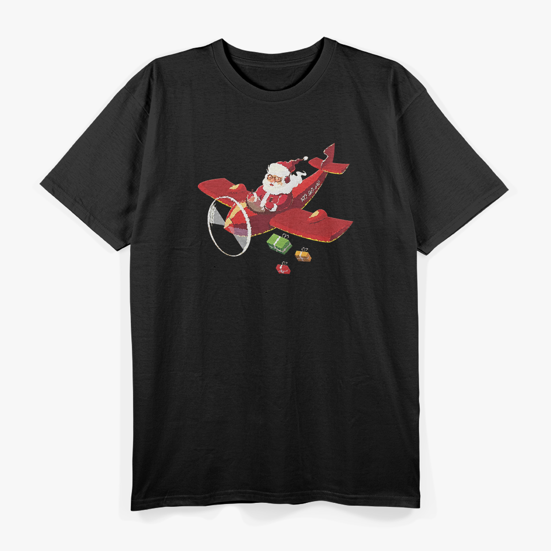 Christmas Santa Pilot – Flying Airplane Holiday Design T-Shirt