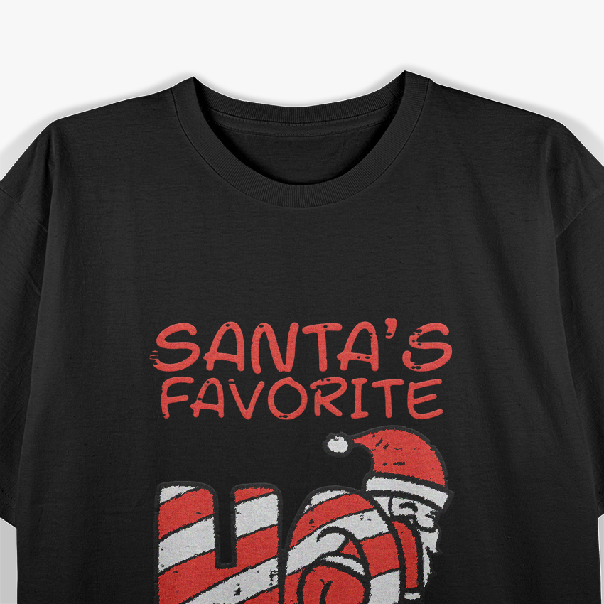 Santa's Favorite Funny Naughty Xmas Holiday Humor T-Shirt