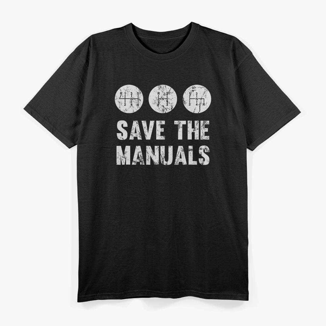 Save The Manuals Classic Car Stick Shift Lover T-Shirt