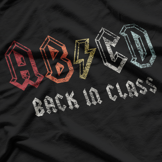 Retro ABCD Alphabet Back to School 80s 90s Nostalgic Teacher T-Shirt