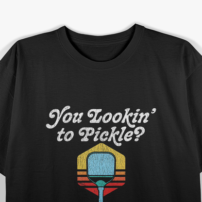 You Lookin’ To Pickle? Funny Pickleball Retro 80s Game T-Shirt