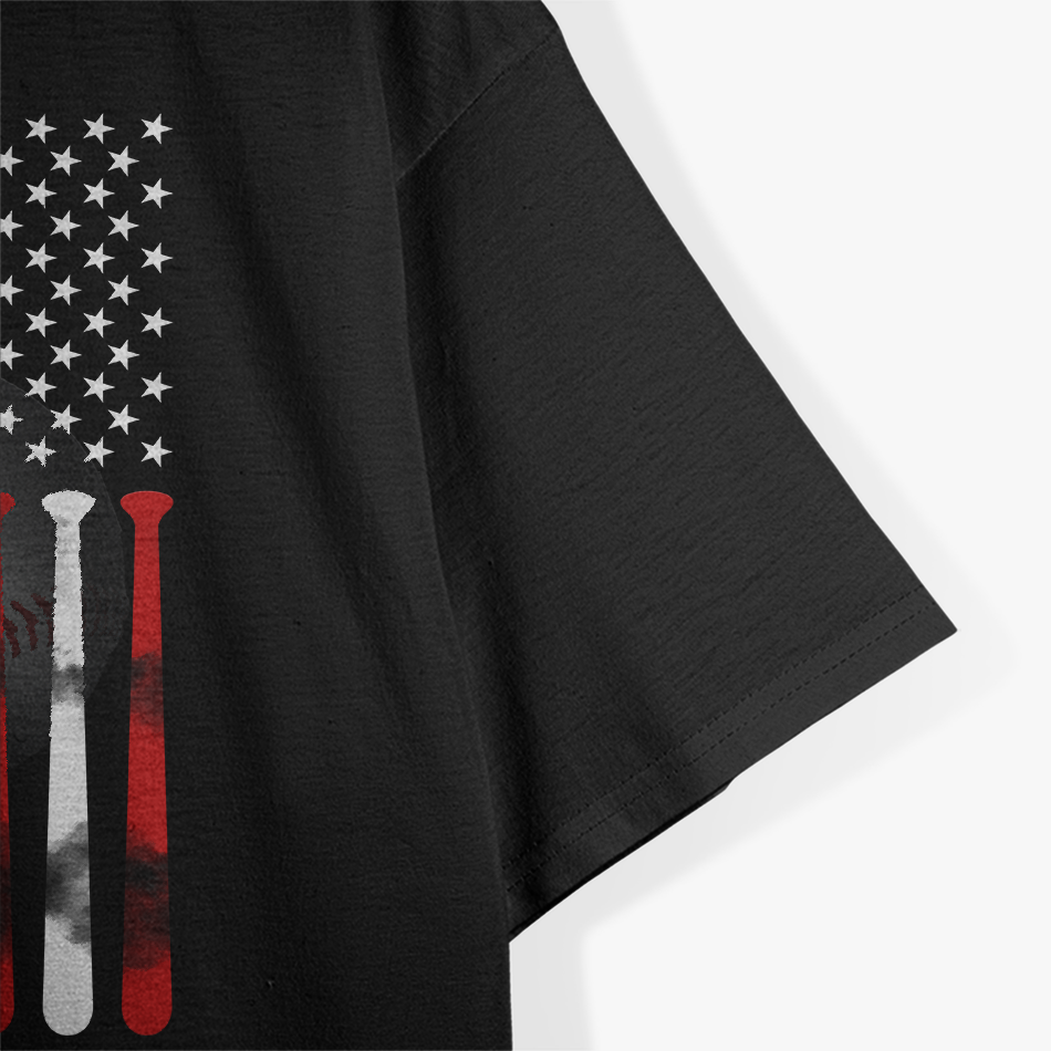 American Flag Vintage Baseball Flag T-Shirt