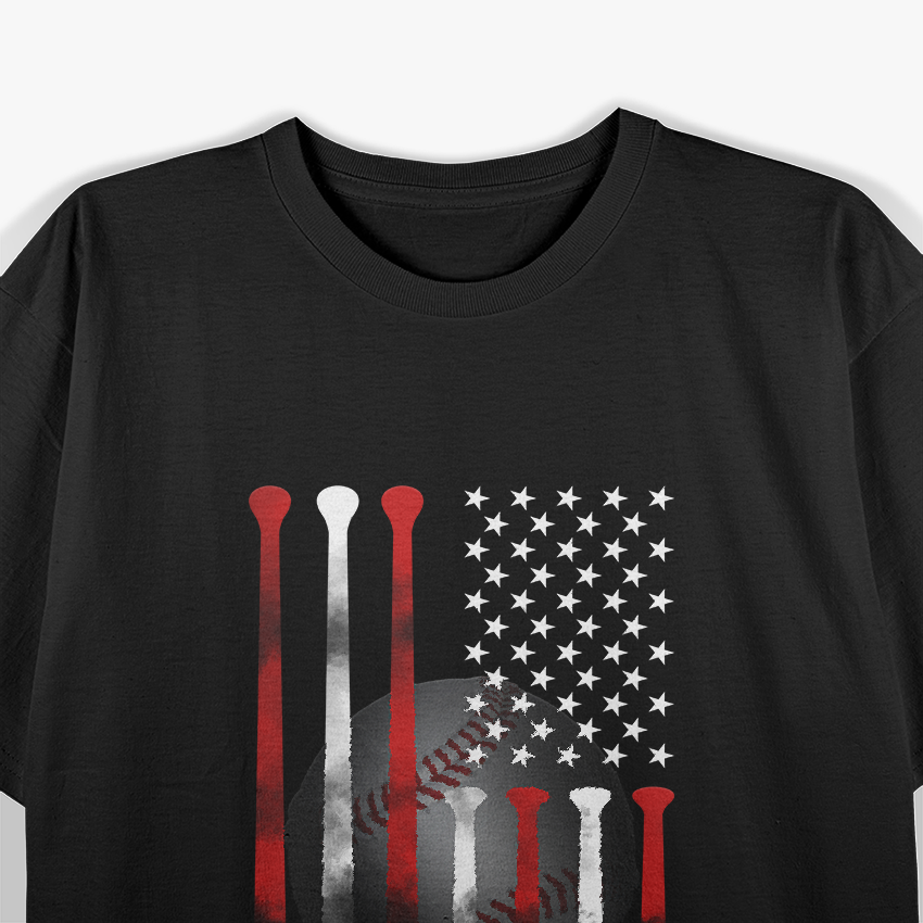 American Flag Vintage Baseball Flag T-Shirt