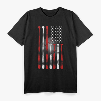 American Flag Vintage Baseball Flag T-Shirt