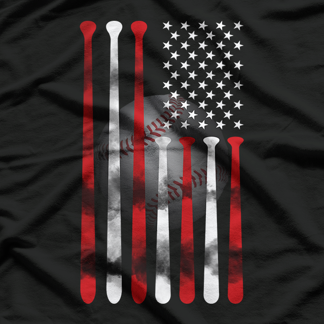 American Flag Vintage Baseball Flag T-Shirt