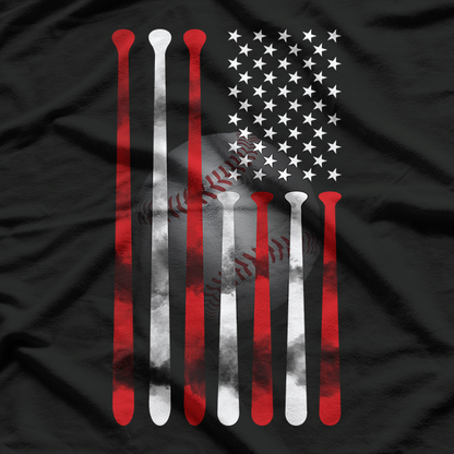 American Flag Vintage Baseball Flag T-Shirt