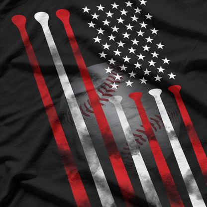 American Flag Vintage Baseball Flag T-Shirt