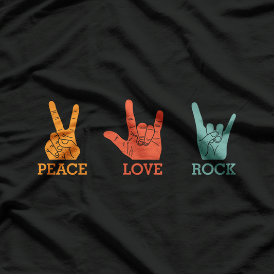 Classic Peace Love Rock Vintage Music Enthusiast T-Shirt