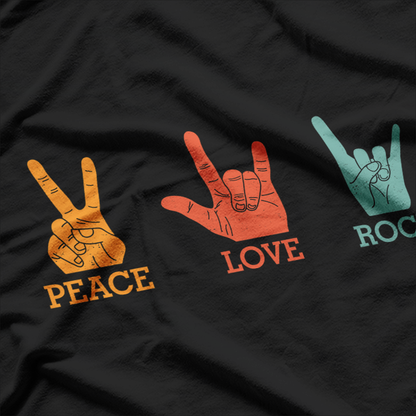 Classic Peace Love Rock Vintage Music Enthusiast T-Shirt