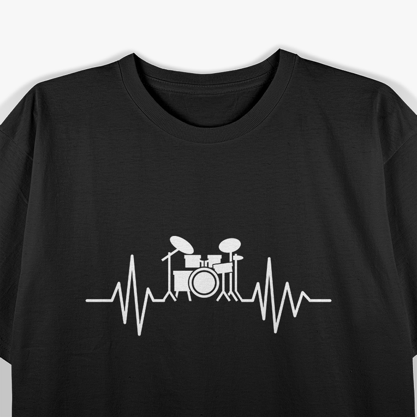 Drumming Drummer Drum Pulse, Funny Heart Beat Kit Set Cymbal Music T-Shirt