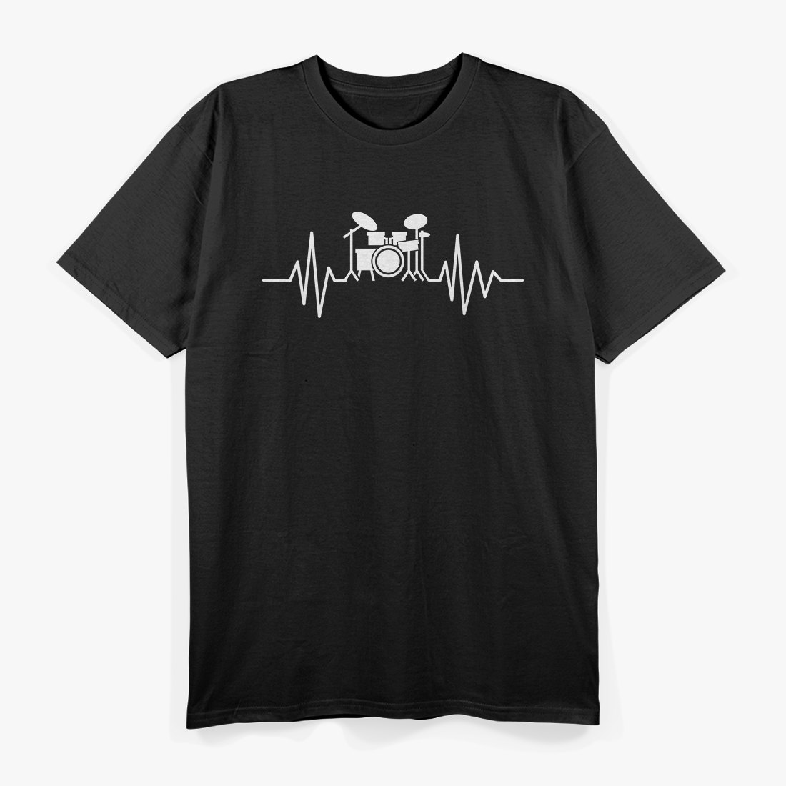 Drumming Drummer Drum Pulse, Funny Heart Beat Kit Set Cymbal Music T-Shirt