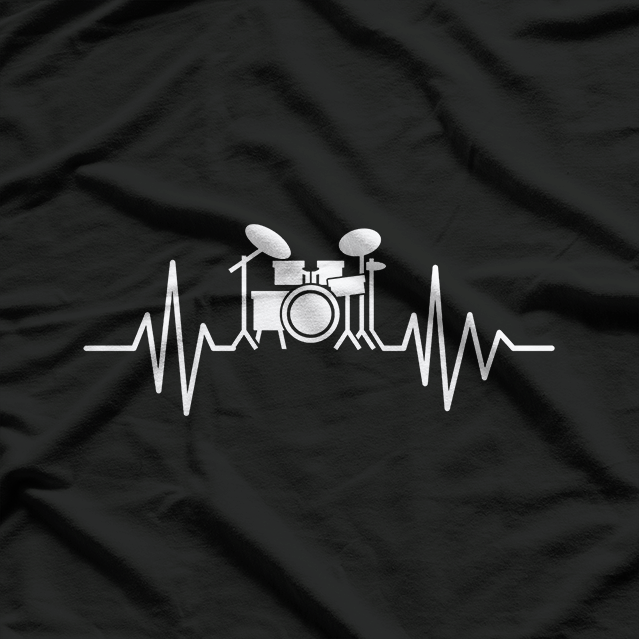 Drumming Drummer Drum Pulse, Funny Heart Beat Kit Set Cymbal Music T-Shirt