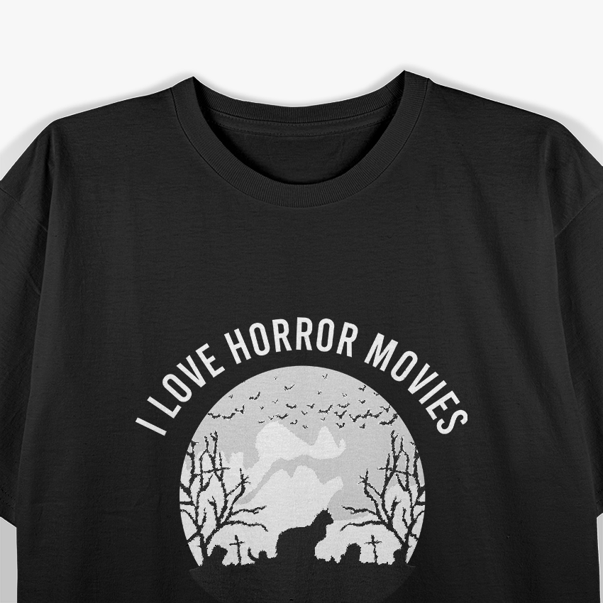 I Love Horror Movies And My Cat T-Shirt