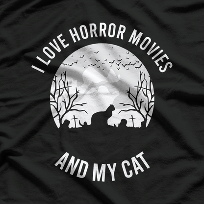 I Love Horror Movies And My Cat T-Shirt