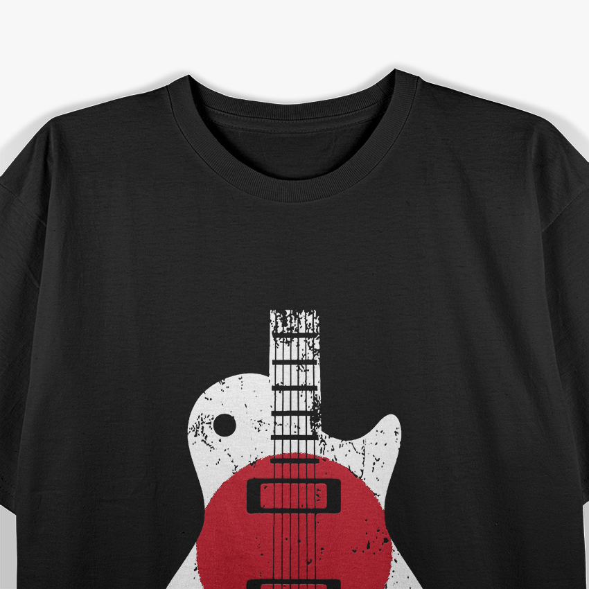 Japan Flag Guitar - A Fusion of Music and Culture T-Shirt