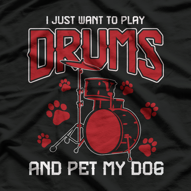 Pet Dog Drummer Drumsticks T-Shirt