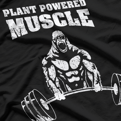 Plant Powered Muscle Vegan Power Bodybuilding Gym T-Shirt