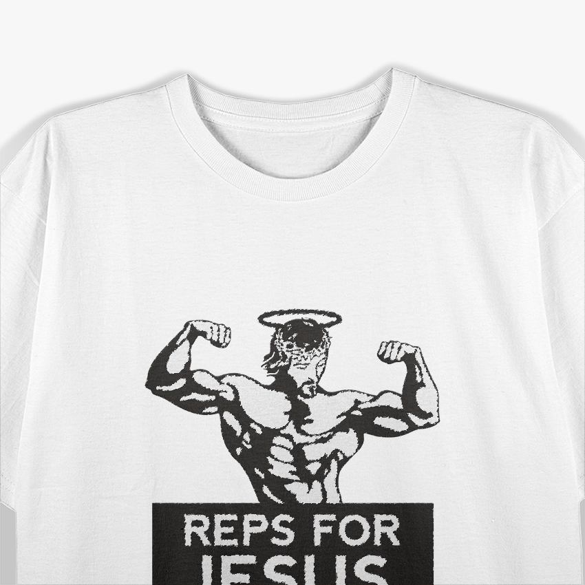 Reps For Jesus Gym Workout Faith Fitness Motivational T-Shirt
