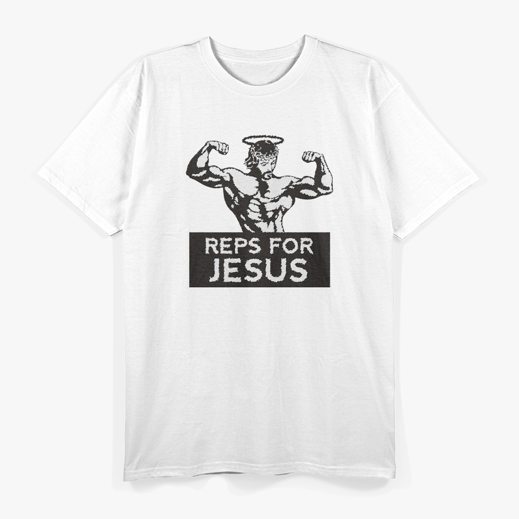 Reps For Jesus Gym Workout Faith Fitness Motivational T-Shirt