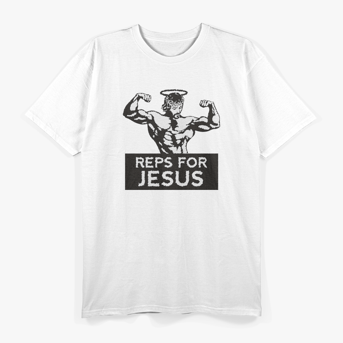 Reps For Jesus Gym Workout Faith Fitness Motivational T-Shirt