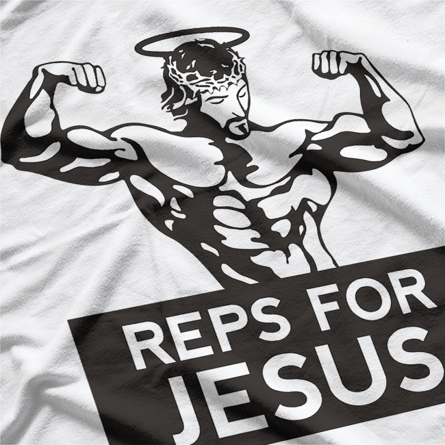 Reps For Jesus Gym Workout Faith Fitness Motivational T-Shirt