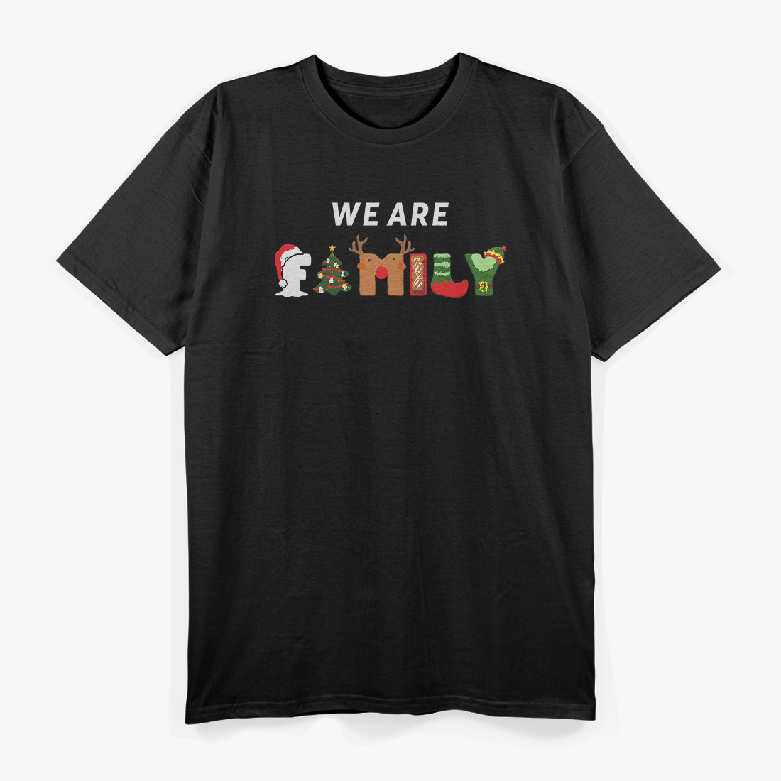 We Are Family Matching Christmas Pajamas Holiday Gift T-Shirt
