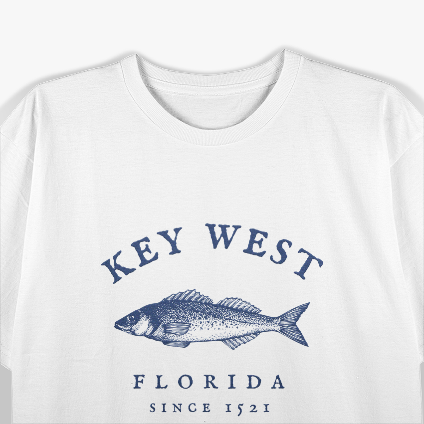 Key West Florida Vintage Fishing Fisherman Ocean Lover T-Shirt