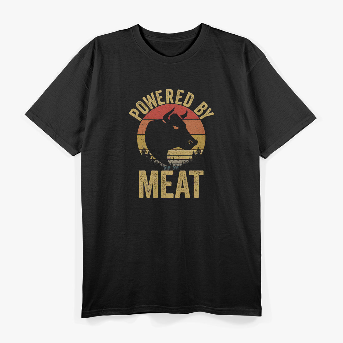 Powered By Meat Funny Carnivore Steak Lover Vintage T-Shirt