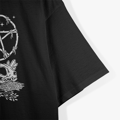 Wiccan Witch: Owl, Candle, Moon, Skull, Pentacle T-Shirt