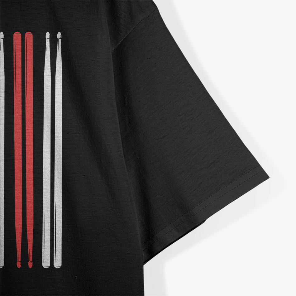 Drum Sticks Drummer Percussion Flag T-Shirt