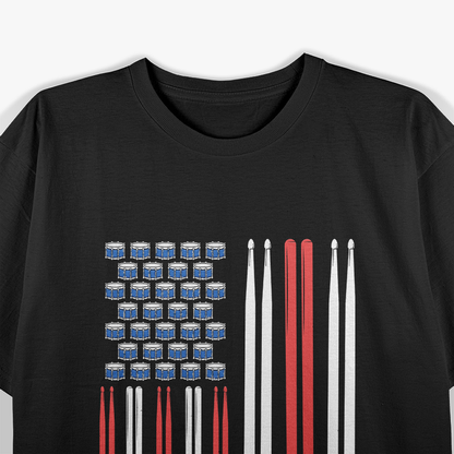 Drum Sticks Drummer Percussion Flag T-Shirt