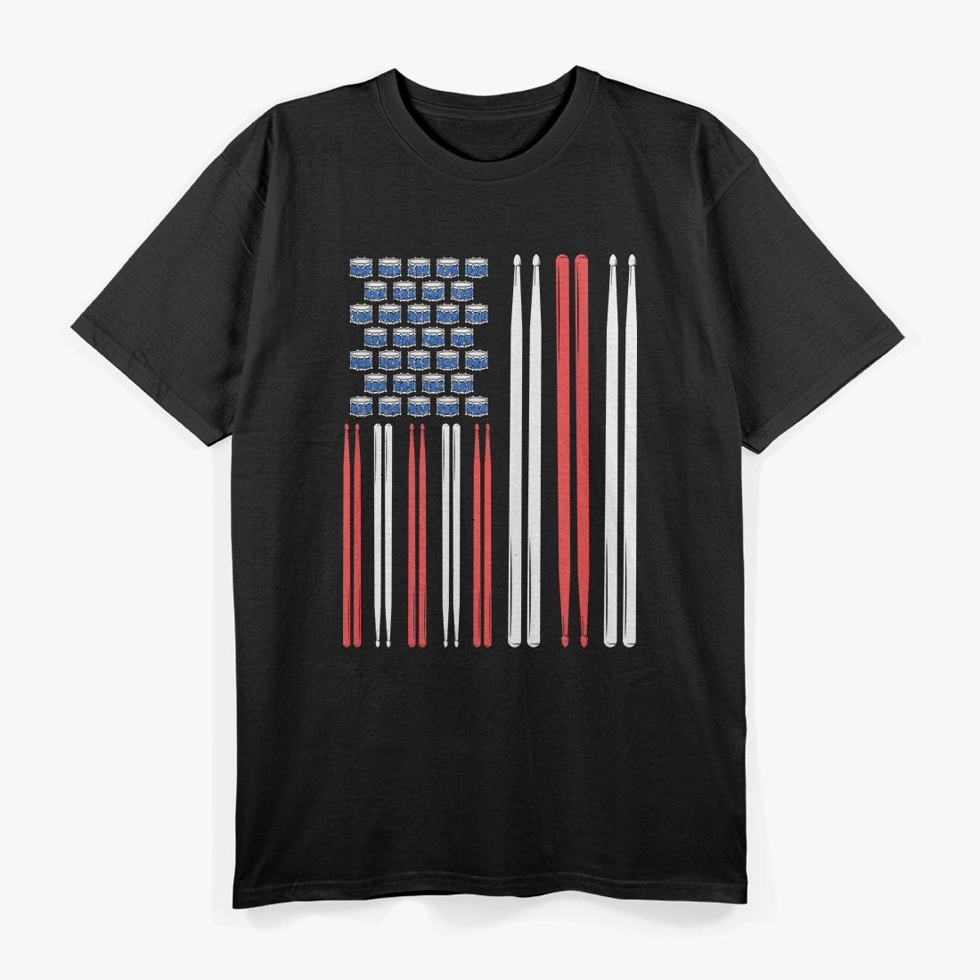 Drum Sticks Drummer Percussion Flag T-Shirt