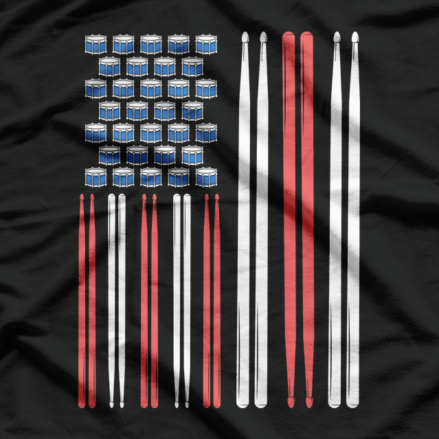 Drum Sticks Drummer Percussion Flag T-Shirt