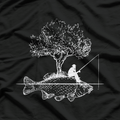 Fish Island Art - Funny Carp Fisherman Lover’s T-Shirt