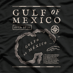 Gulf of Mexico 1672 Historic Map Nautical Ocean Adventure T-Shirt