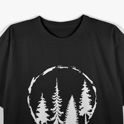 Minimalist Forest Outdoors Tree Design Adventure T-Shirt