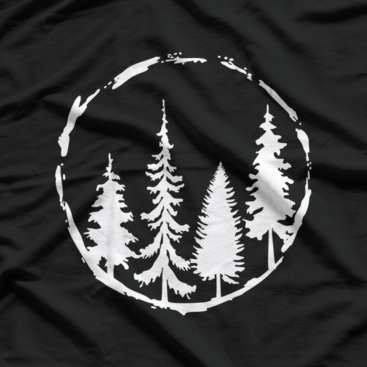 Minimalist Forest Outdoors Tree Design Adventure T-Shirt