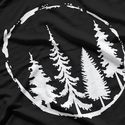 Minimalist Forest Outdoors Tree Design Adventure T-Shirt