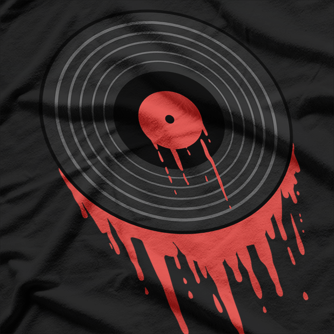 Melting Audio Record – A Retro Soundwave Fusion T-Shirt