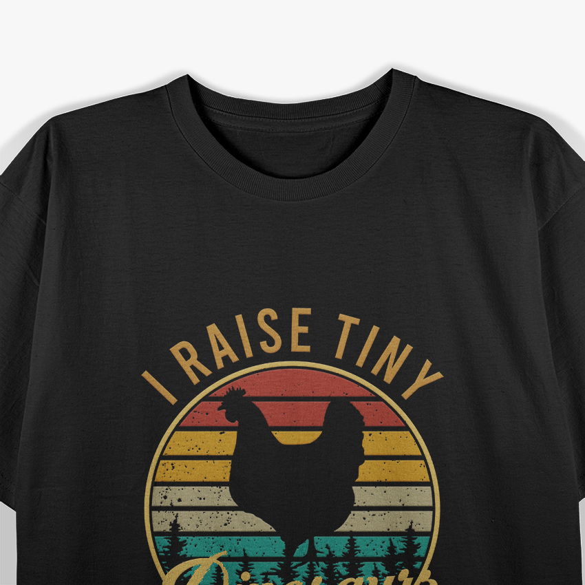 I Raise Tiny Dinosaurs Vintage Retro 70S Chicken Silhouette T-Shirt