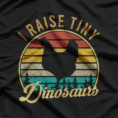 I Raise Tiny Dinosaurs Vintage Retro 70S Chicken Silhouette T-Shirt